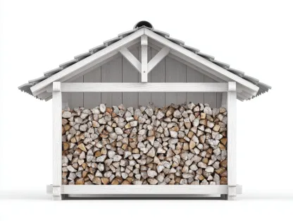 Drewutnia ogrodowa - drewno-metal - 220x100x195 cm - biały-szary - styl skandynawski-Sosapahome