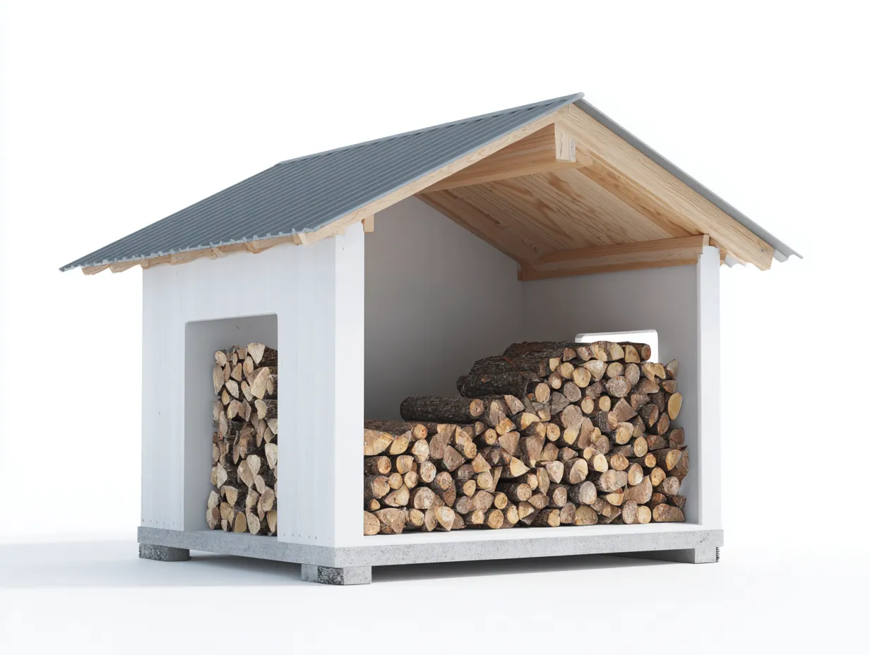 Drewutnia ogrodowa - metal-drewno-stal - 185x110x175 cm - biały-szary-naturalny - styl nowoczesny-Sosapahome