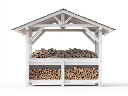 Drewutnia ogrodowa - drewno - 240x110x225 cm - biały - styl skandynawski-Sosapahome