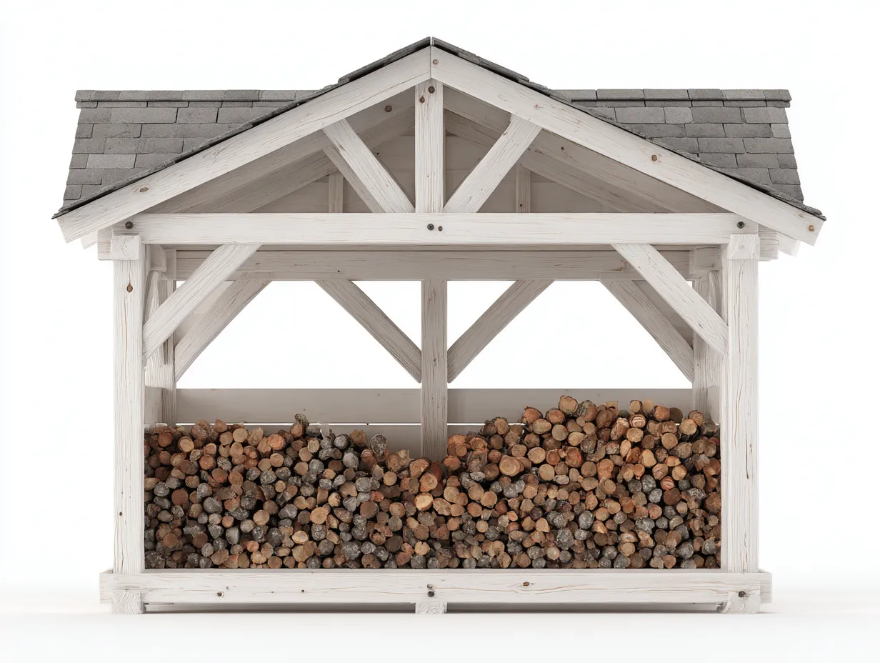 Drewutnia ogrodowa - drewno - 220x90x215 cm - biały-szary - styl rustykalny-Sosapahome