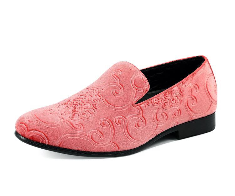 Coral Tuxedo Smoking Loafers
