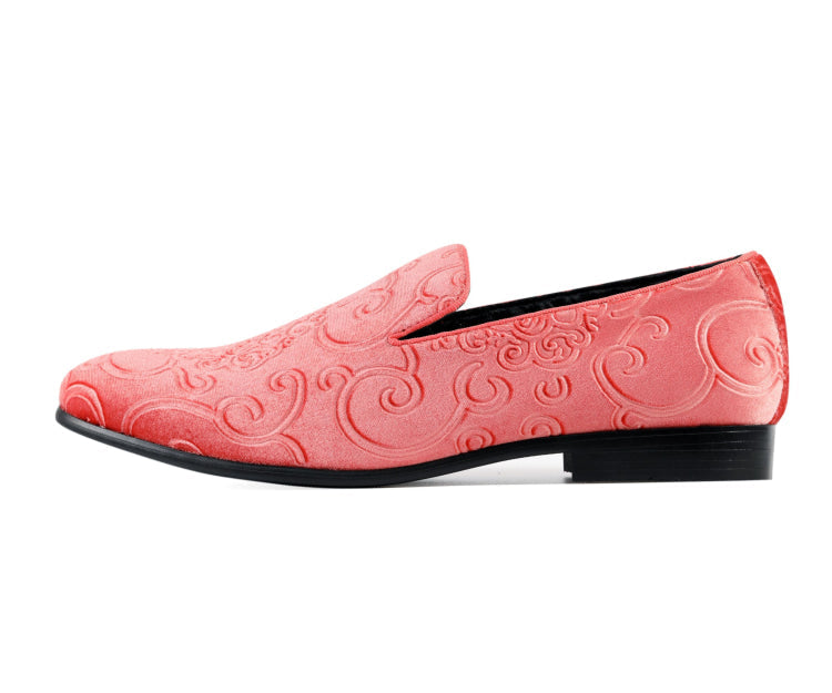Coral Tuxedo Smoking Loafers