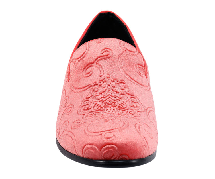 Coral Tuxedo Smoking Loafers