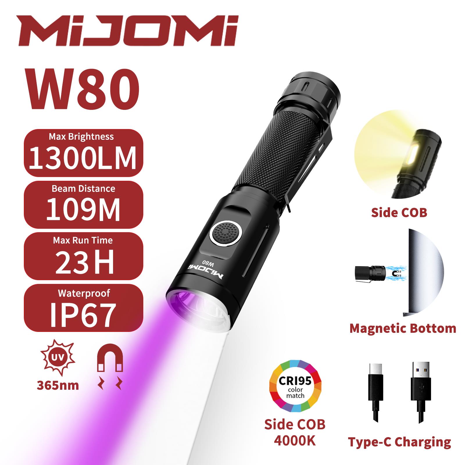 3-in-1 Rechargeable Floodlight & 365nm UV Flashlight
