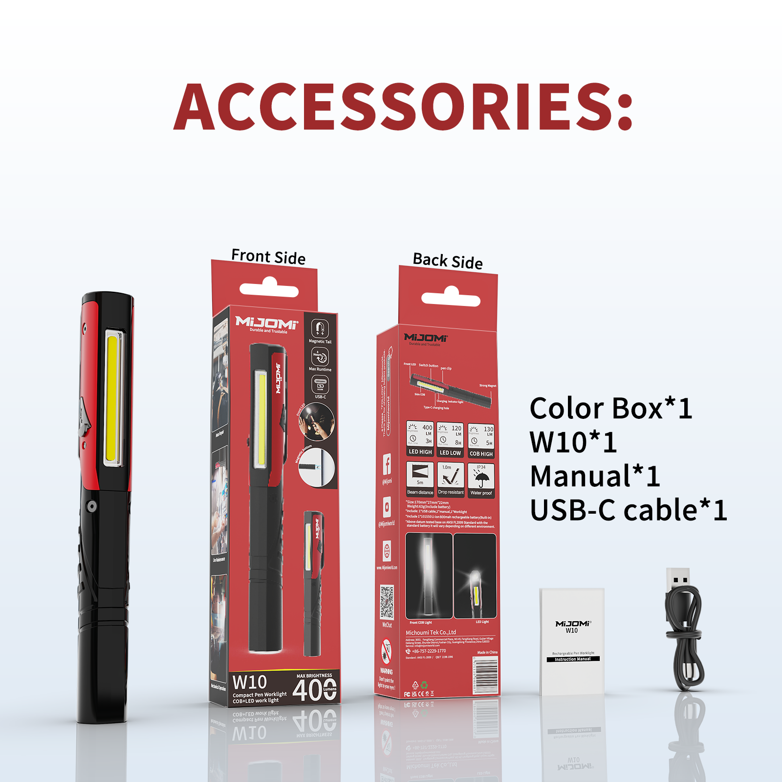 Compact Pen Worklight COB+LED Work ligh