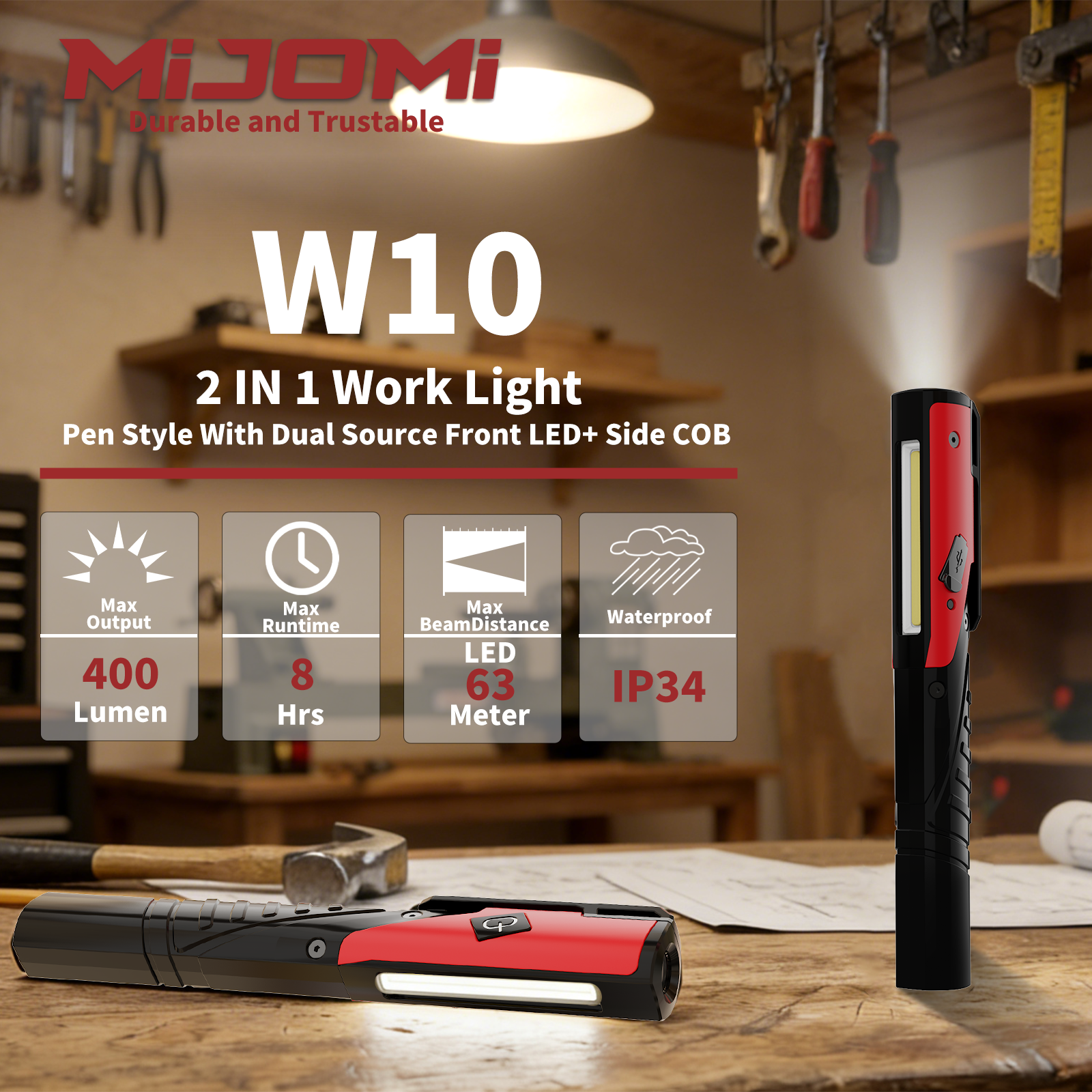 Compact Pen Worklight COB+LED Work ligh