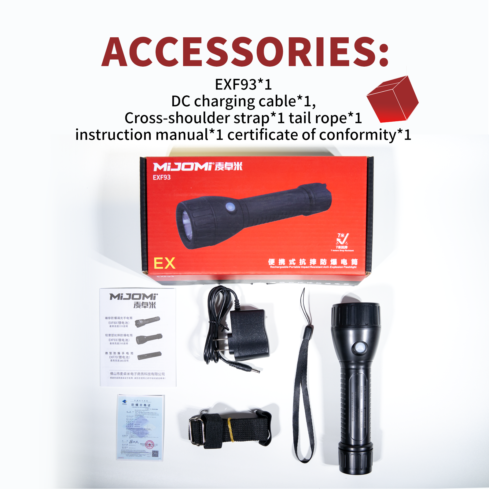 Rechargeable Portable Impact Resistant Anti-Explosion Flashlight