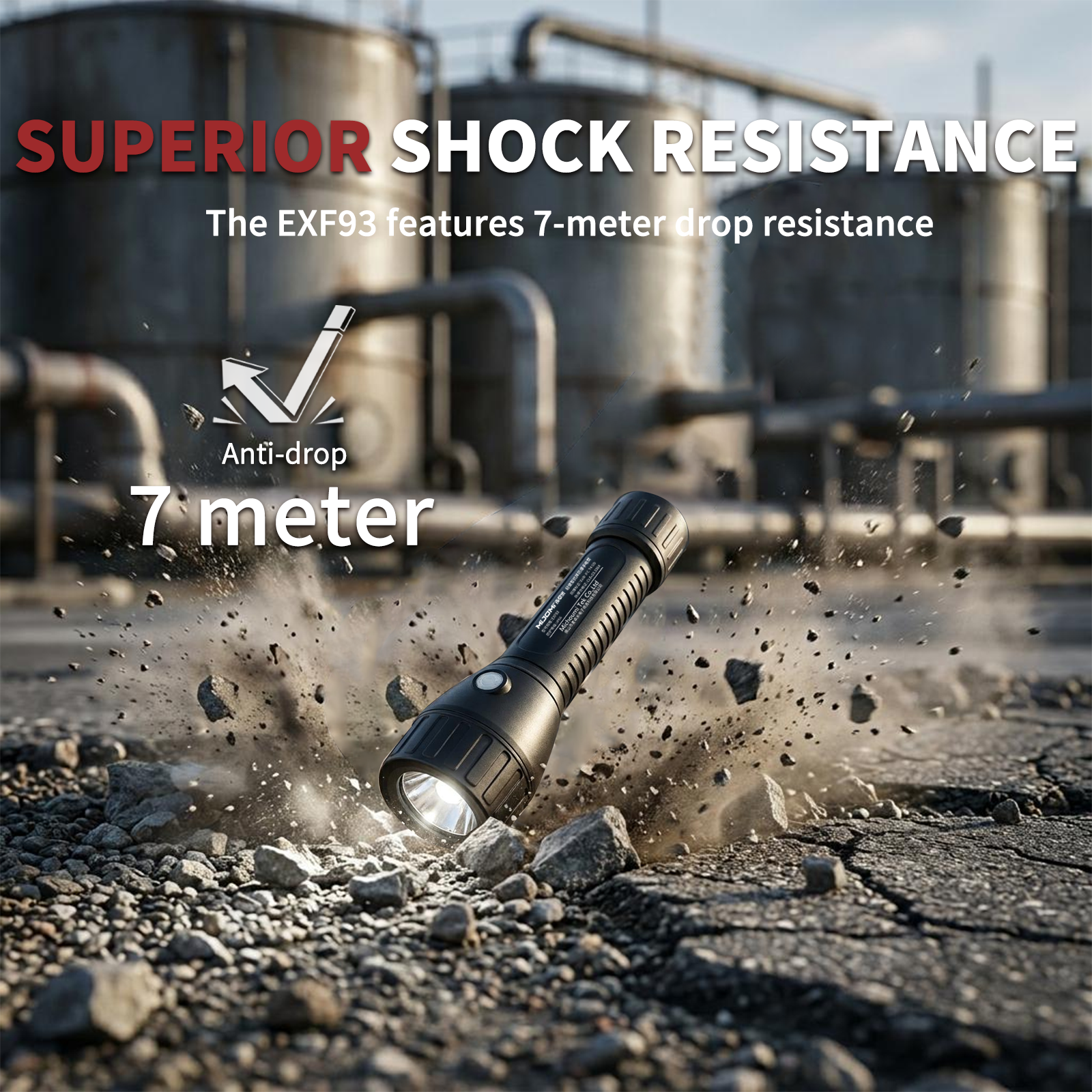 Rechargeable Portable Impact Resistant Anti-Explosion Flashlight