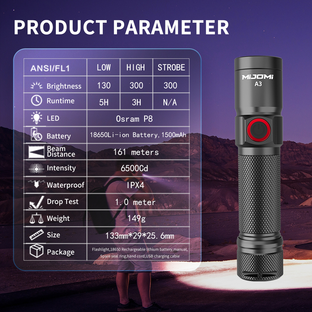 Compact Size Rechargeable Flashlight