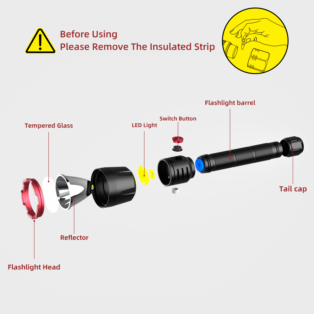Far Beam Security Rechargeable Flashlight