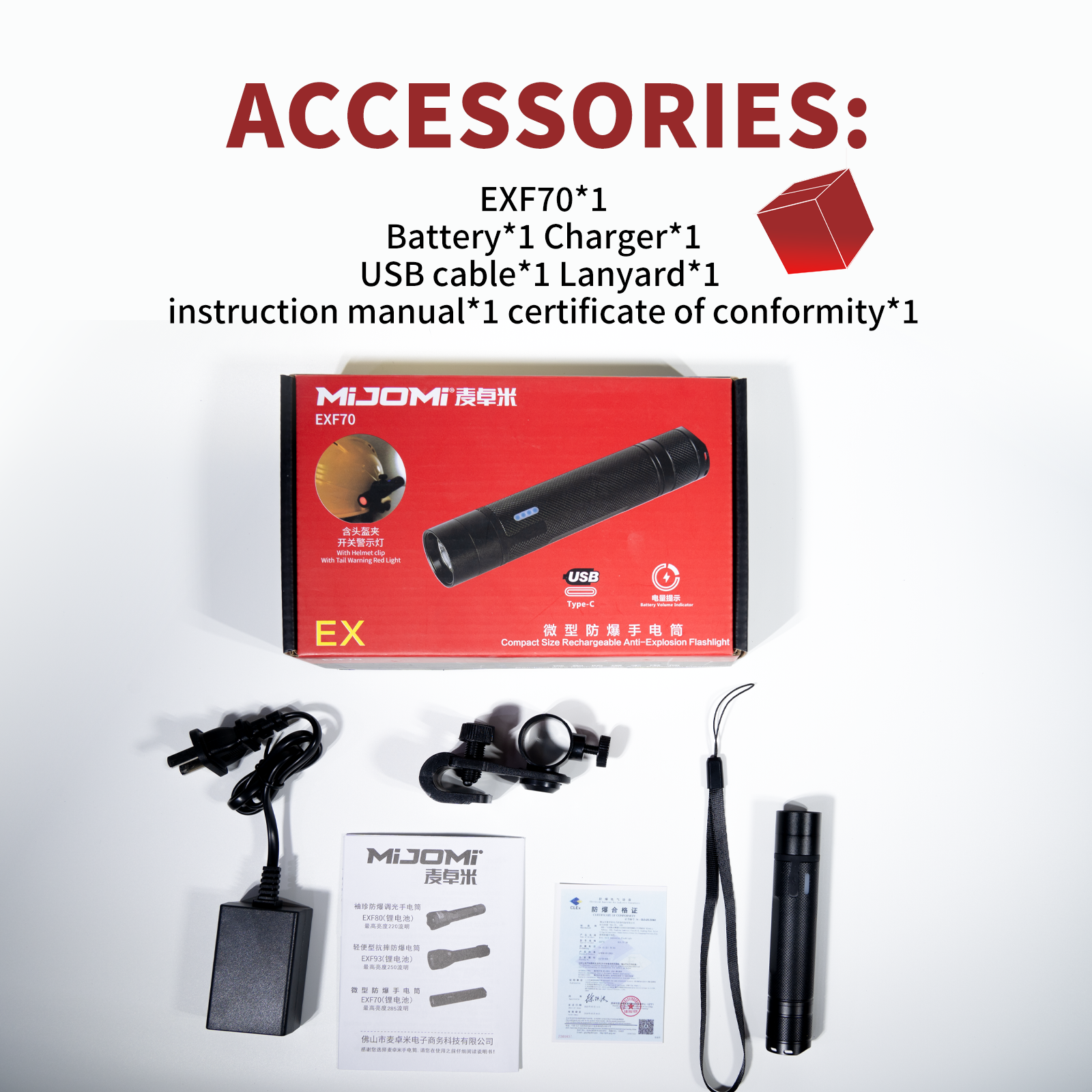 Compact Size Rechargeable Anti-Explosion Flashlight