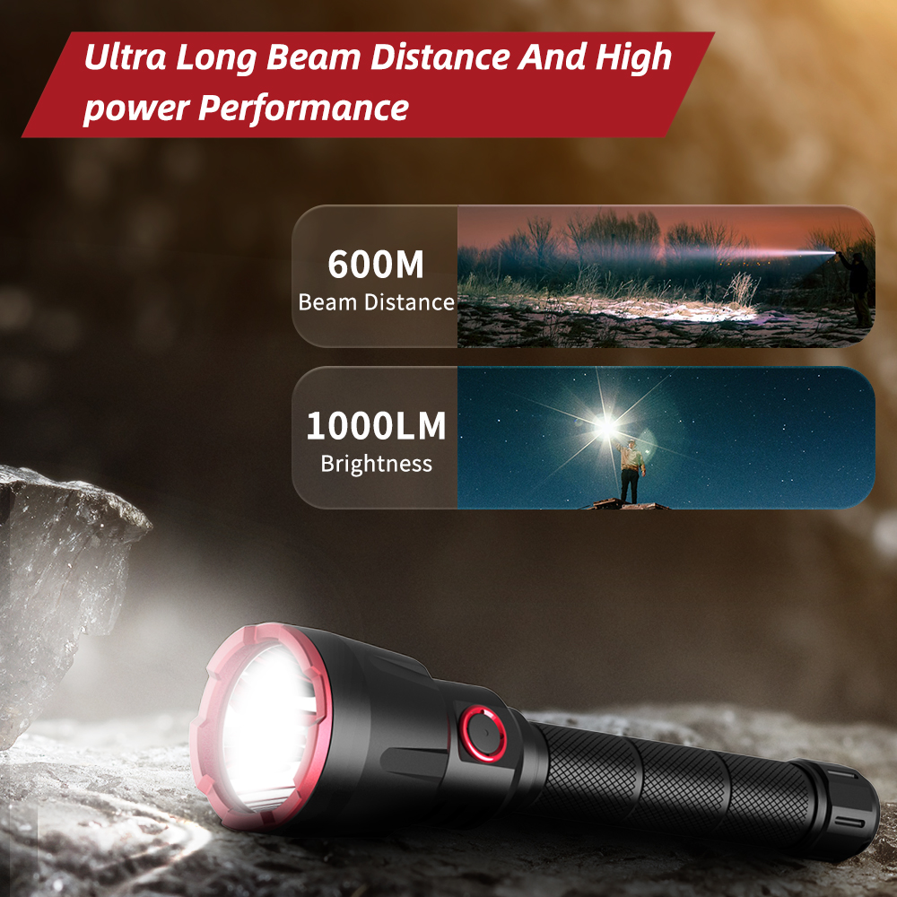 Far Beam Security Rechargeable Flashlight