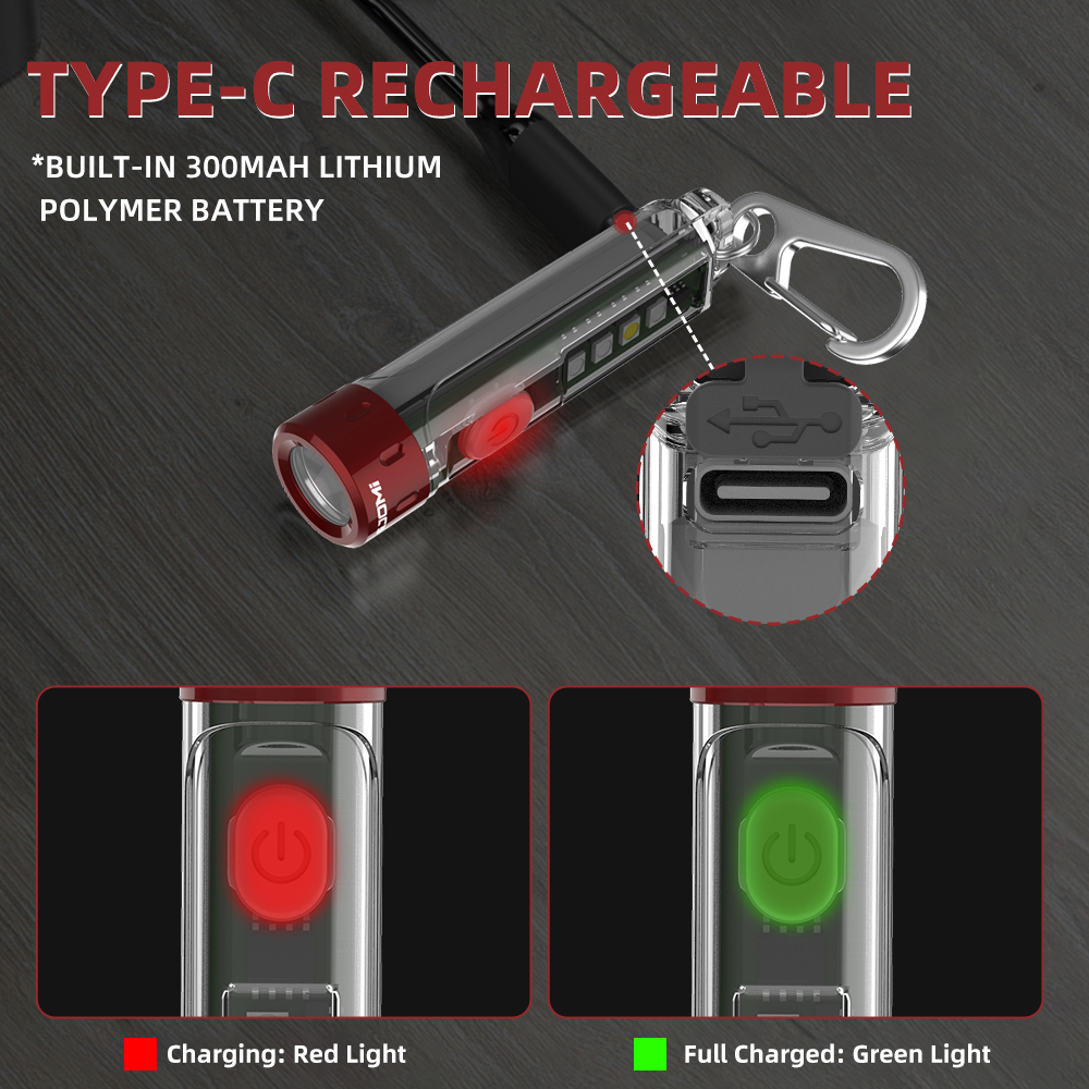 Mini Rechargeable Keychain Flashlight