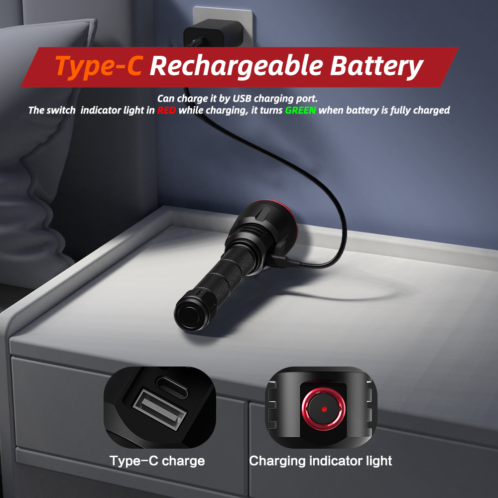 Far Beam Security Rechargeable Flashlight