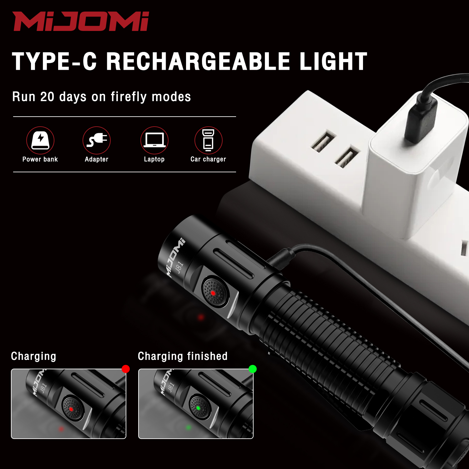 Portable Tactical Charging Flashlight