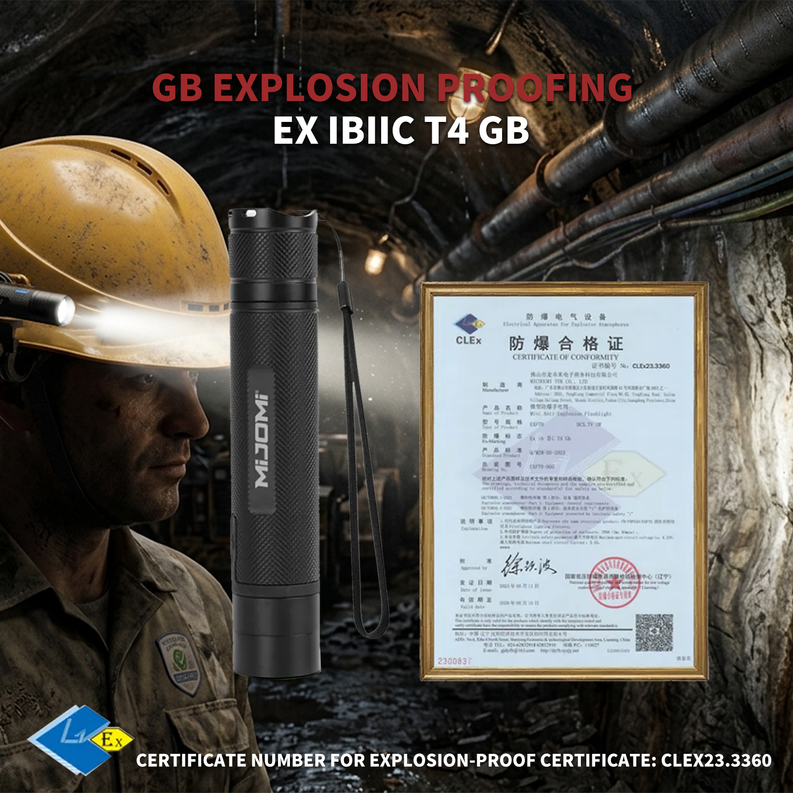 Compact Size Rechargeable Anti-Explosion Flashlight