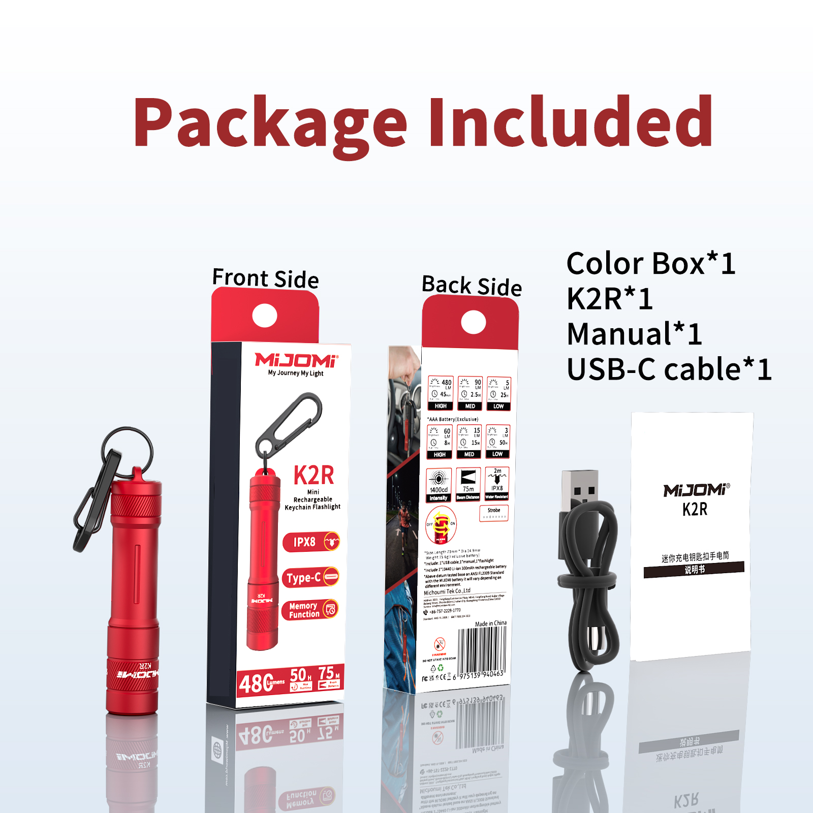 Mini Rechargeable Key-chain Flashlight