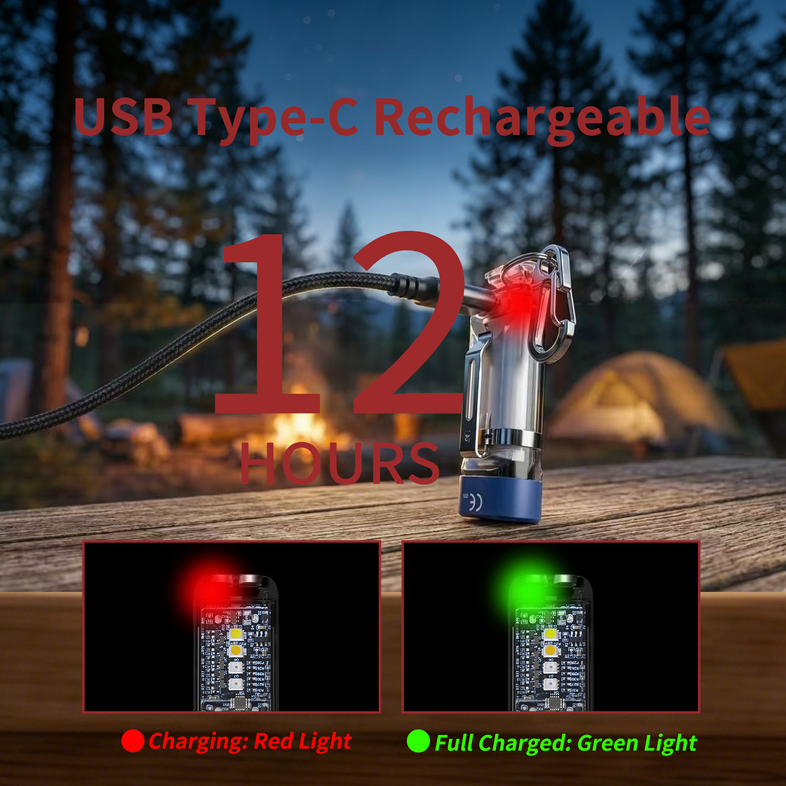 Portable RGB & UV EDC Rechargeable Keychain flashlight