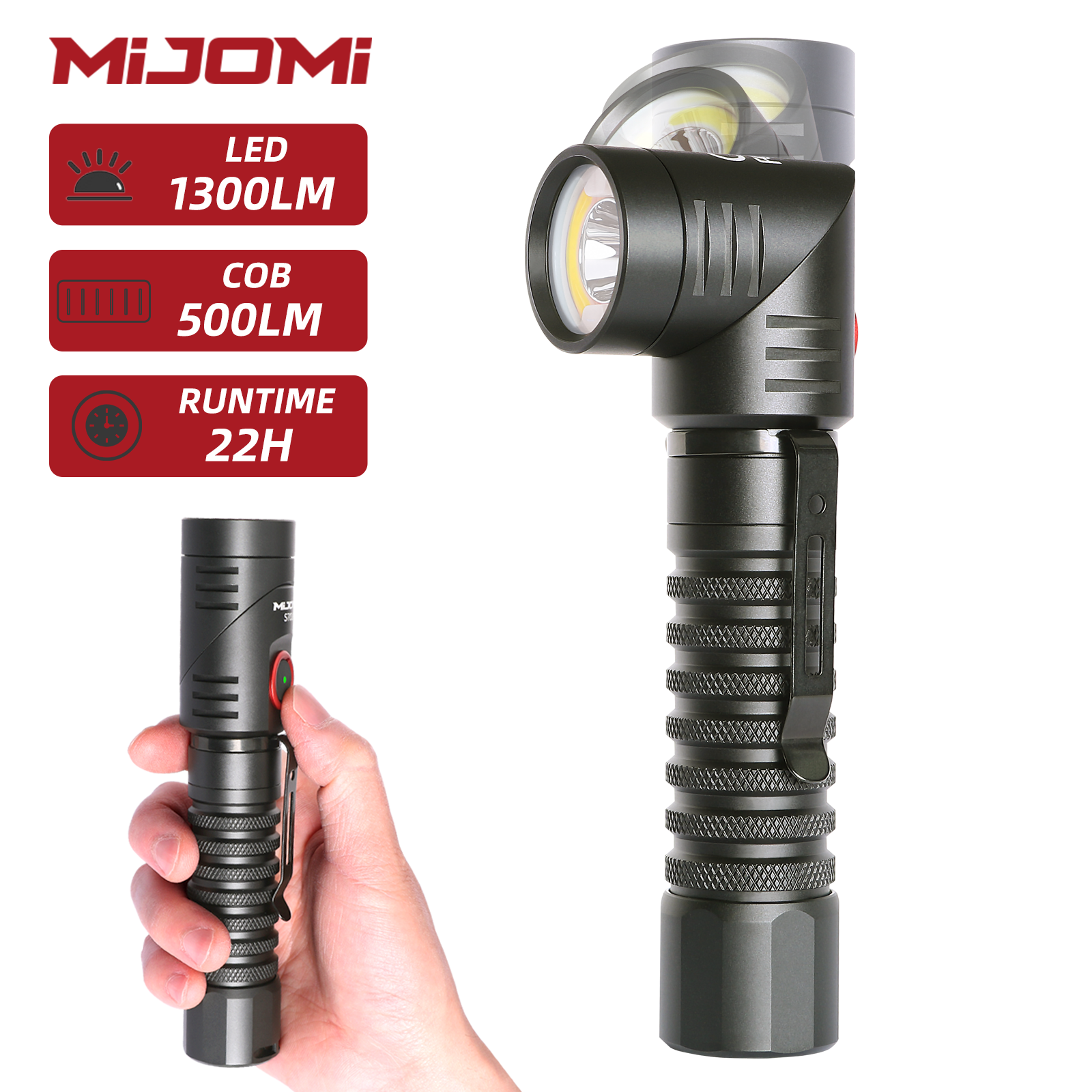 90°Swivel Multi-function Rechargeable Flashlight