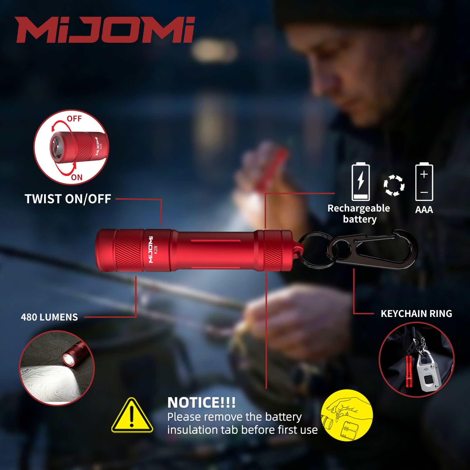Mini Rechargeable Key-chain Flashlight