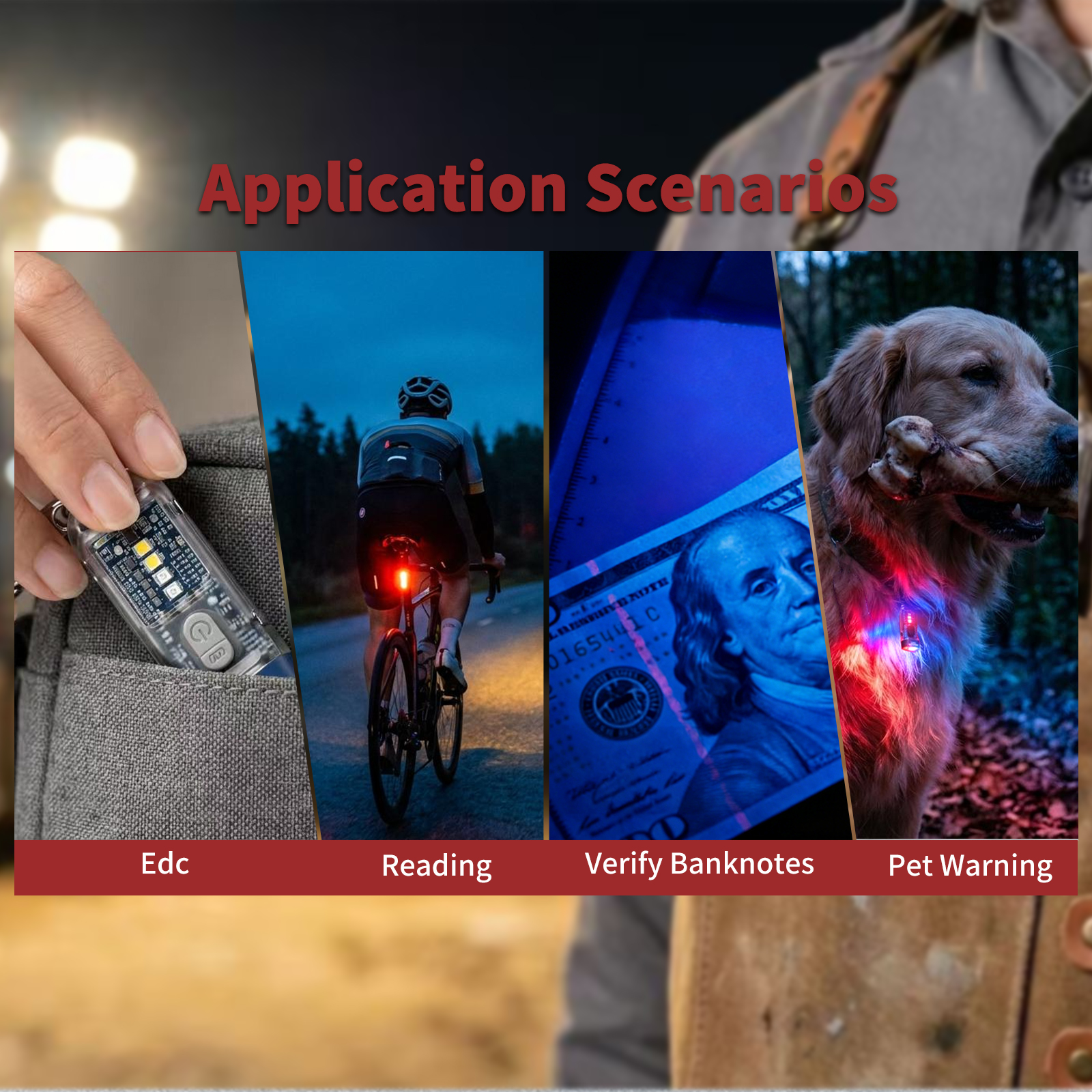 Portable RGB & UV EDC Rechargeable Keychain flashlight