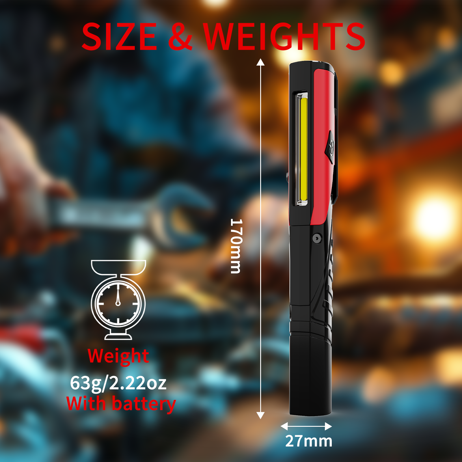 Compact Pen Worklight COB+LED Work ligh