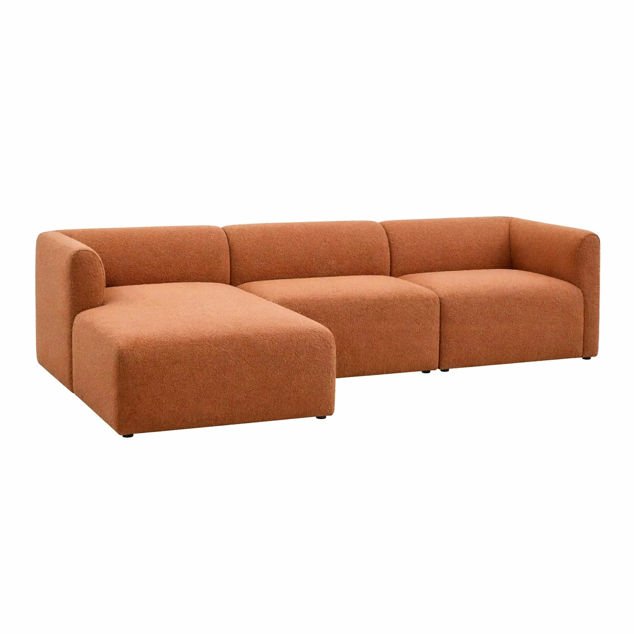 Sofá seccional modular de 3 piezas en tono camel con chaise longue izquierda-zenluxor