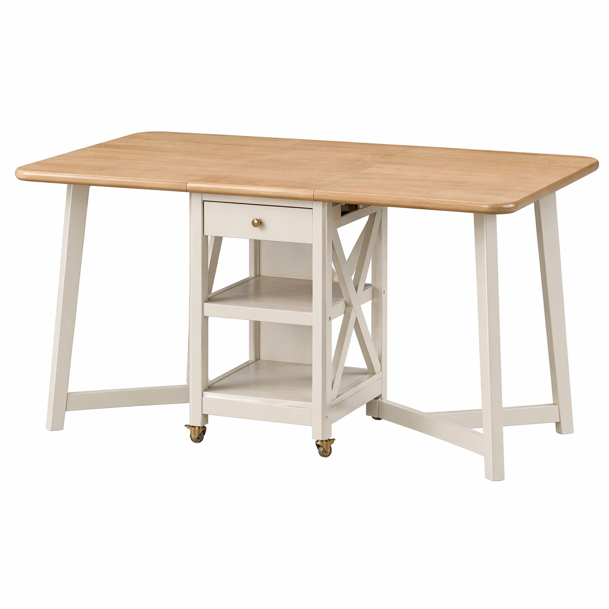 Mesa plegable con almacenamiento integrado en roble claro 48/104/159x85 cm-zenluxor