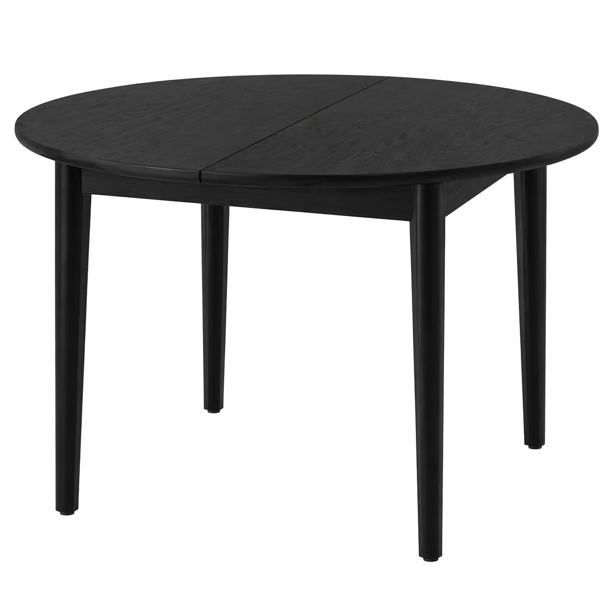 Mesa redonda extensible moderna en color negro efecto madera-zenluxor