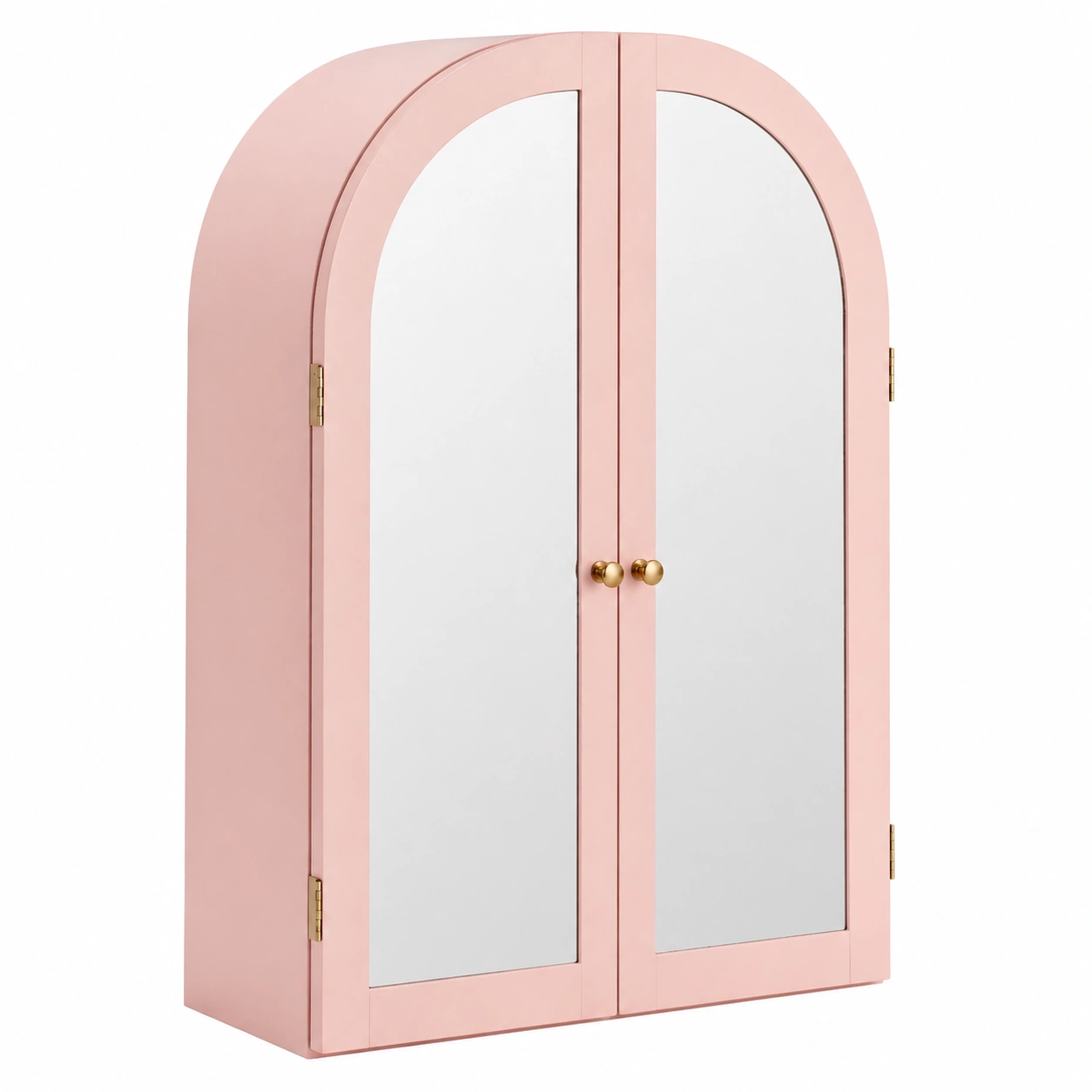 Armario de bano con espejo de pared LED diseno arco moderno 40x60 cm Rosa-timberlyfe