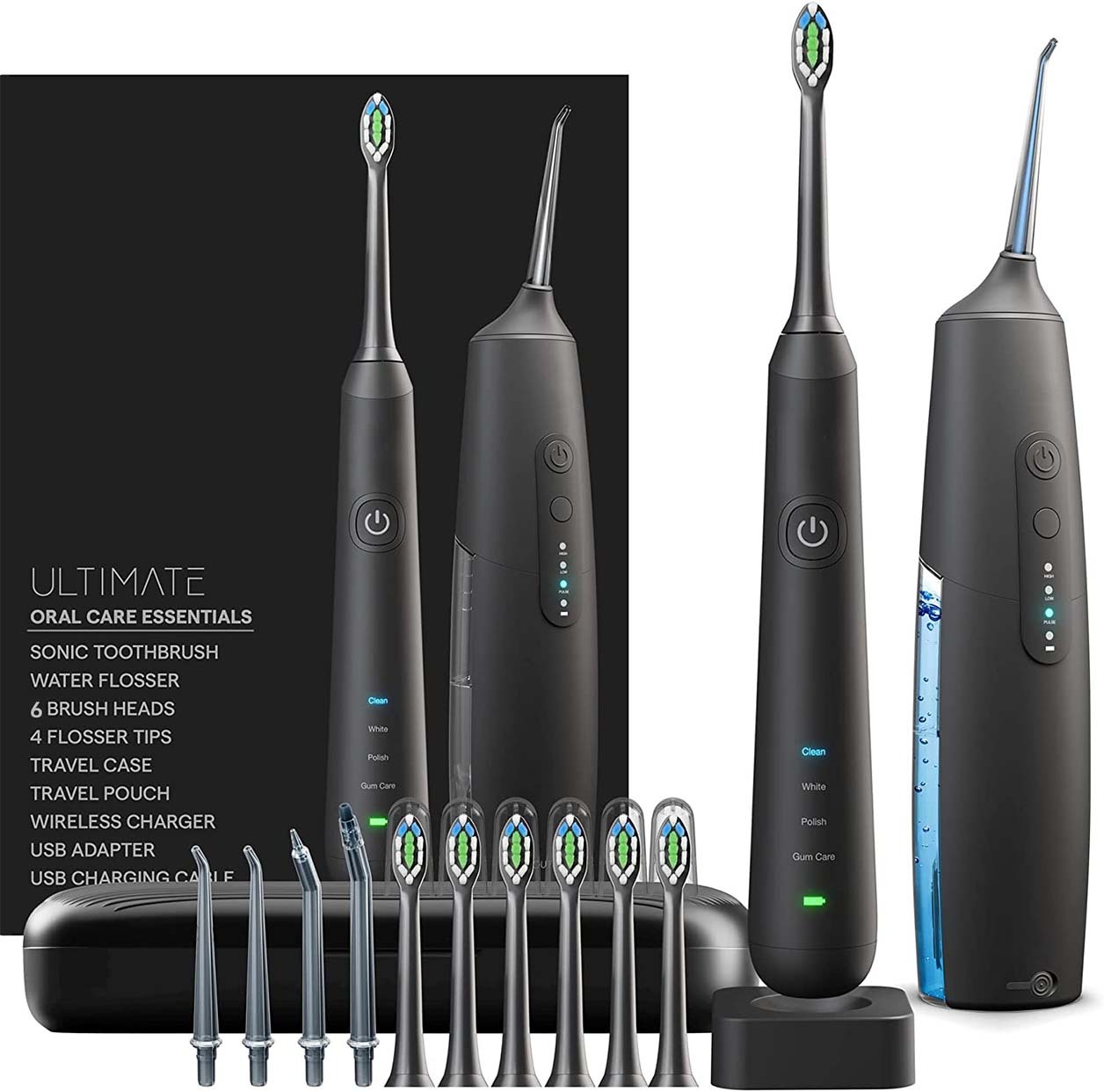 ElecoSales™ Brosse À Dents Électrique Sonique + Sans Fil Hydropulseur 