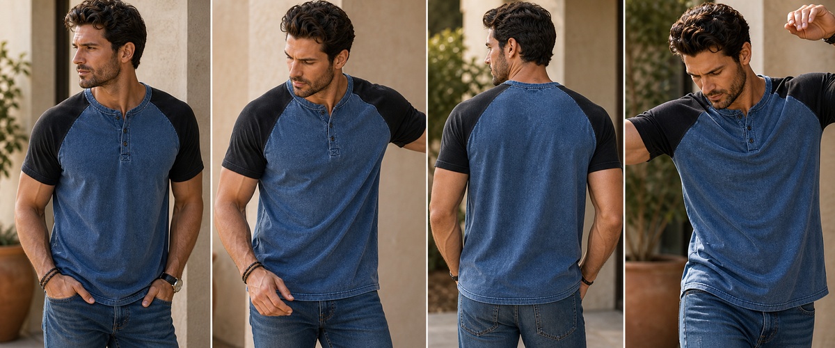 imagegen_1200x500_reopt_20260702 Men's Color Block Raglan Sleeve Washed Henley Tee fit and movement banner