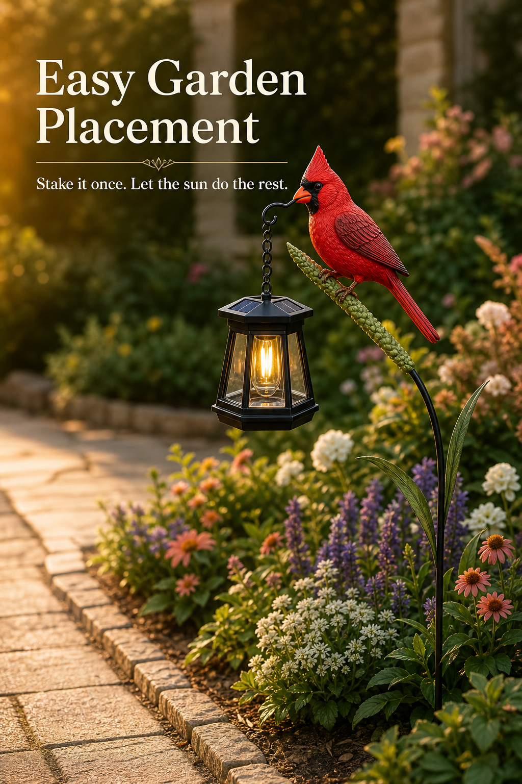 Decorative Bird Solar Garden Light Fit Image Gen one-pass visual page
