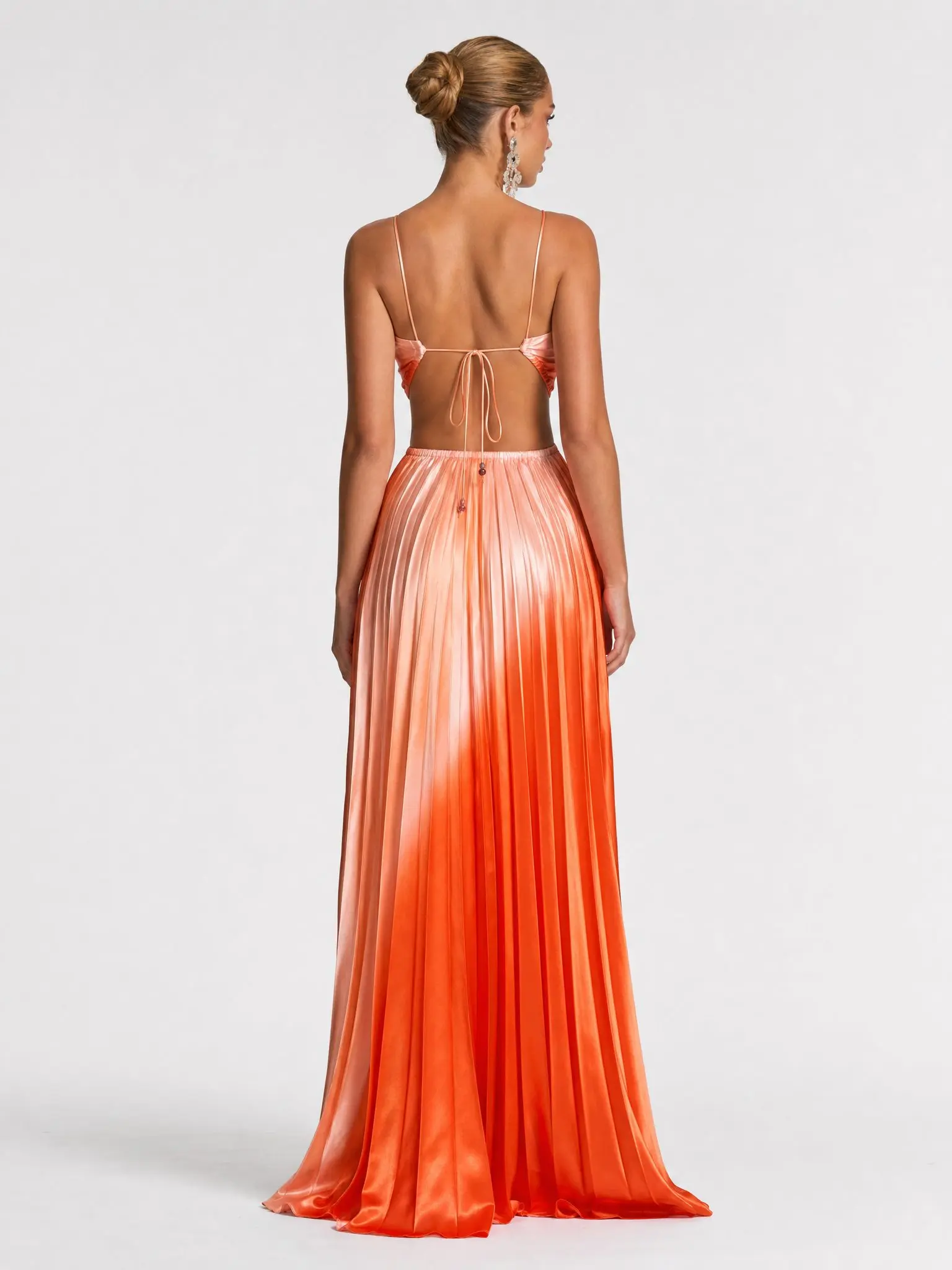 Women's 2026 Halter Cutout Ombre Pleated Maxi Dress - Satin Party - product image 6