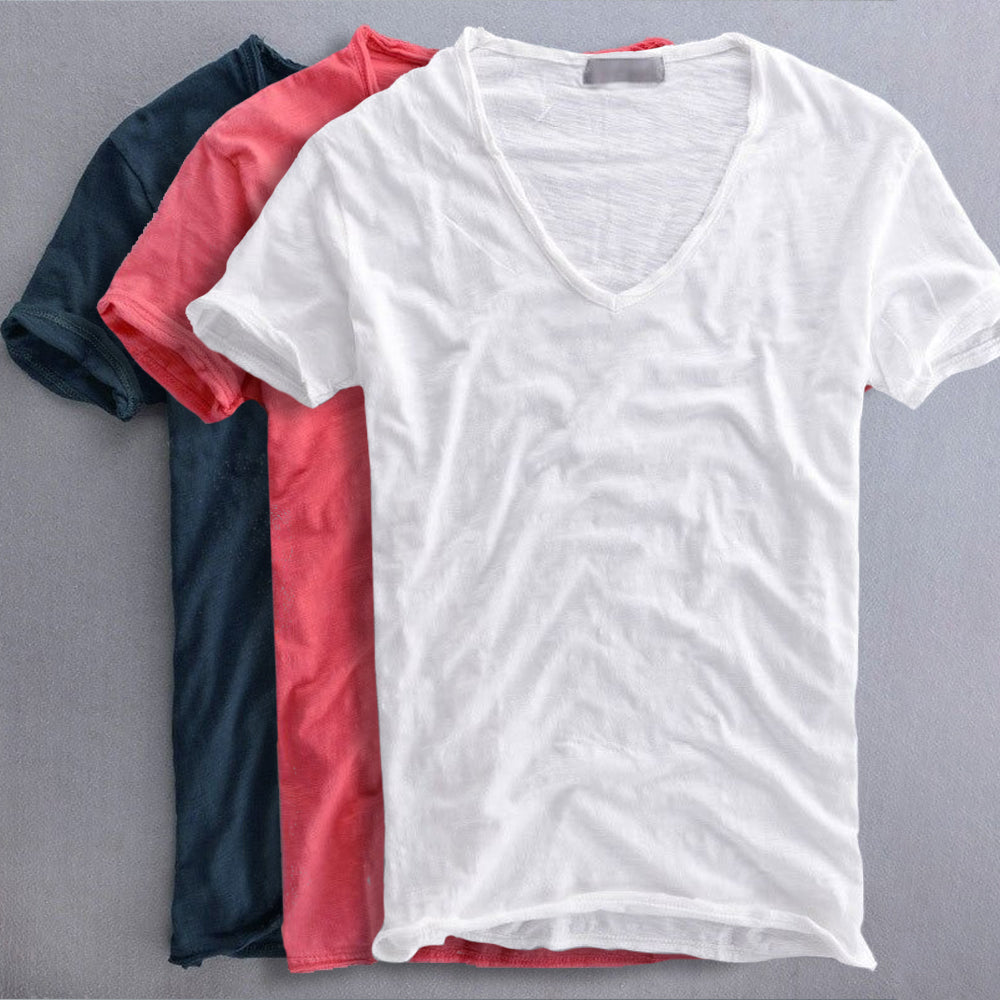 Men's Cloud-Soft Cotton V-Neck T-Shirt