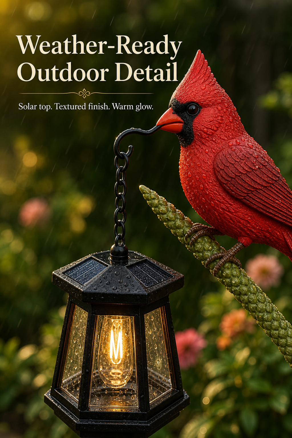 Decorative Bird Solar Garden Light MaterialCloseUp Image Gen one-pass visual page