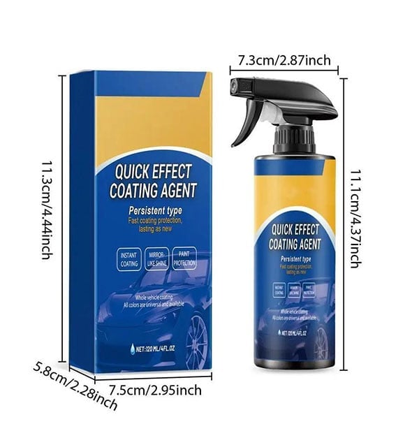 Before and after shine result with car coating spray