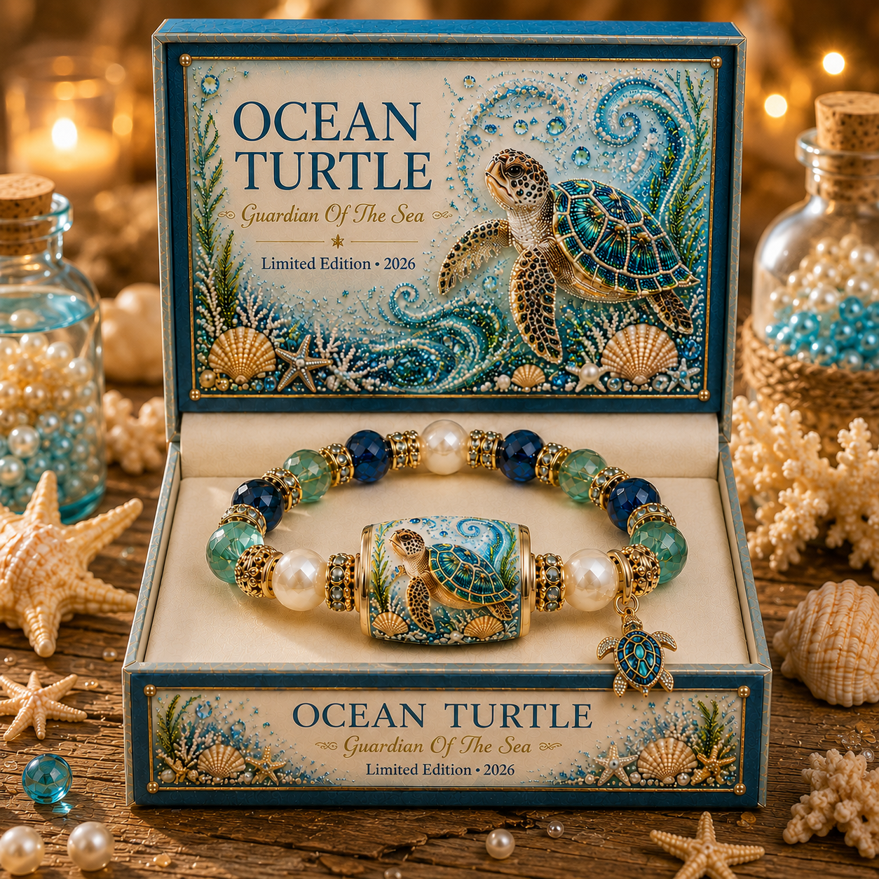 CTA - Sea turtle Ocean Guardian bracelet ready for gifting
