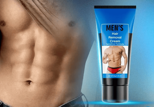 Men's hair removal cream sensitive body grooming detail