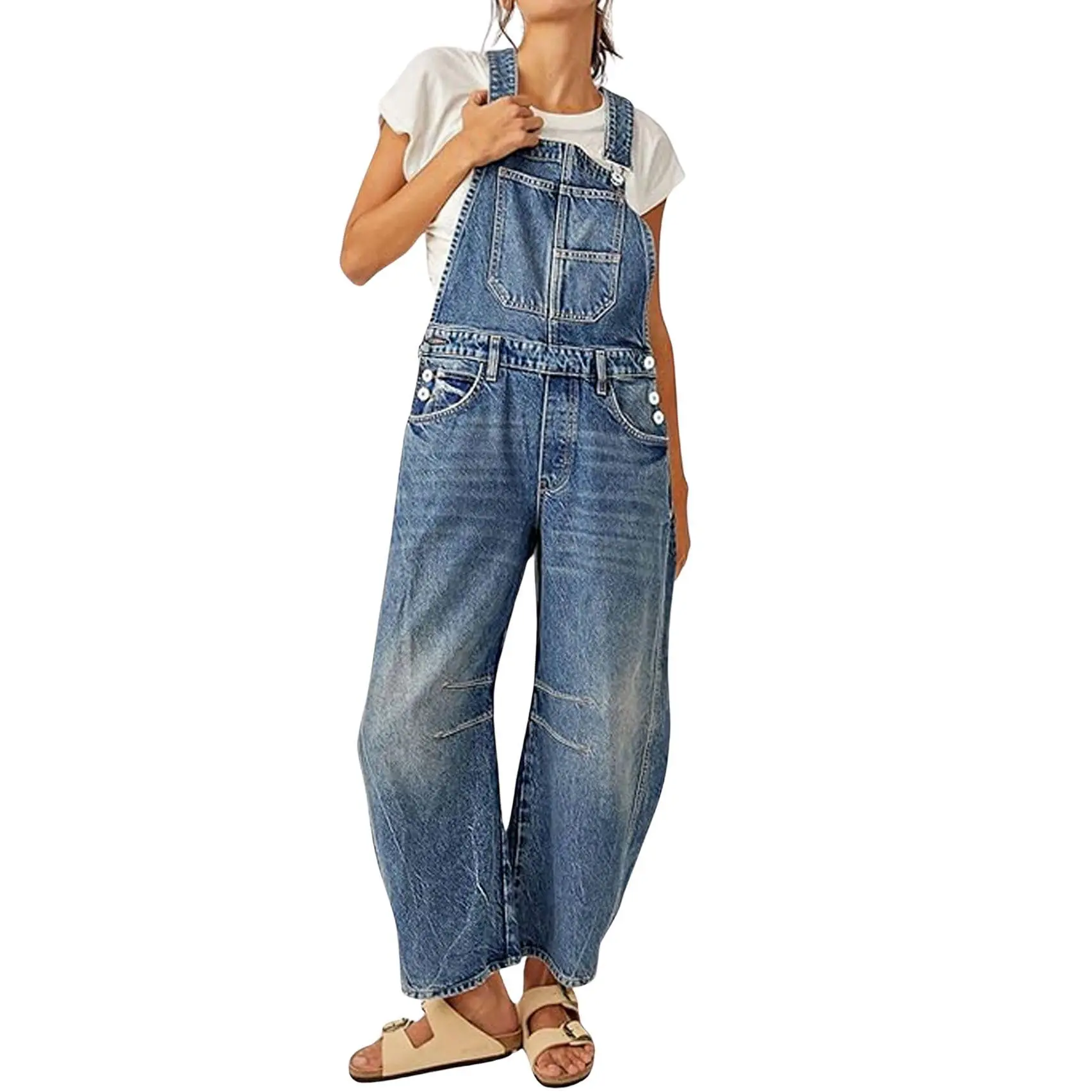 Women's Wide-Leg Denim Overalls - Y2K Style - product image 2