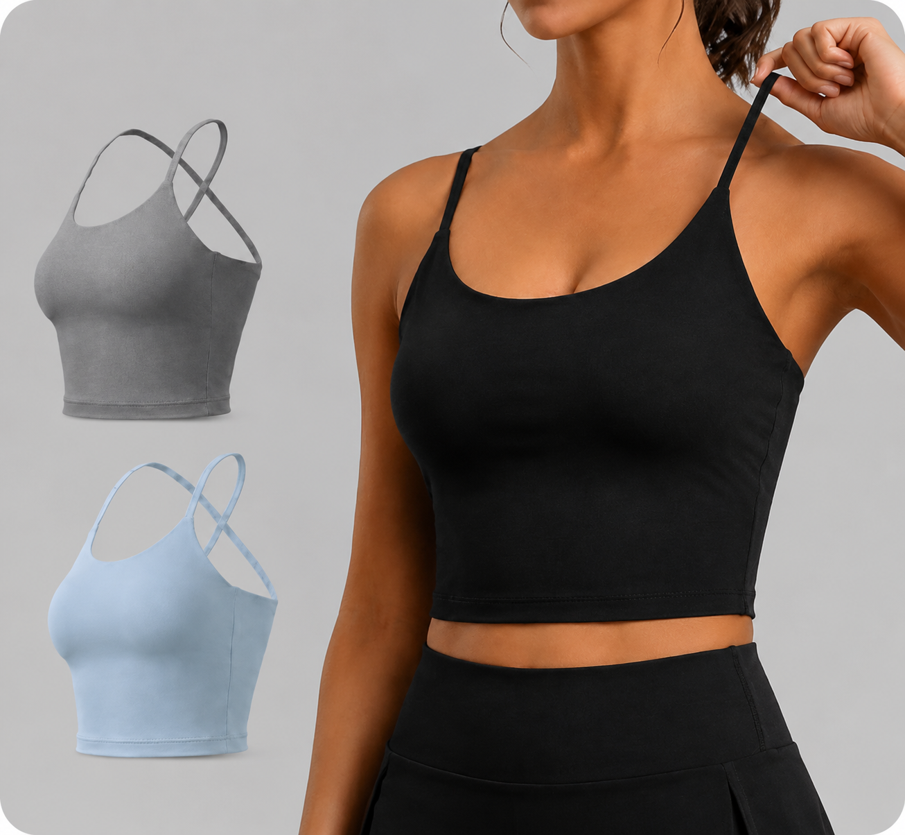 3-Pack Slim Buttery Soft Longline Sports Bra Tank Top - product image 17
