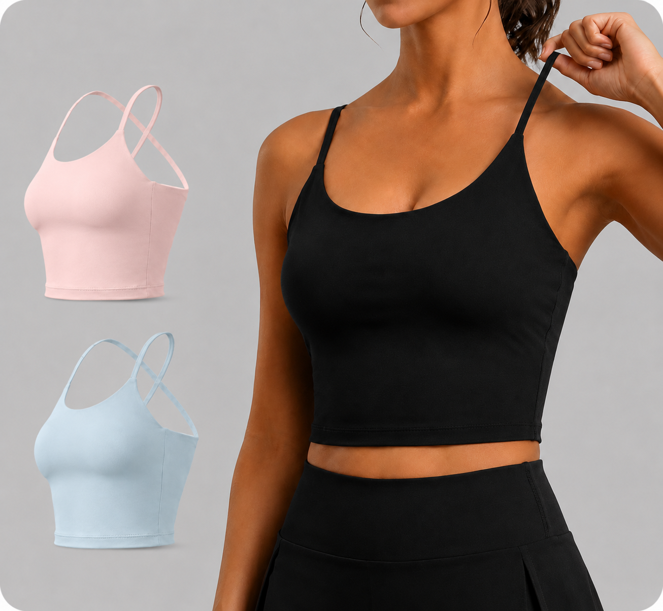 3-Pack Slim Buttery Soft Longline Sports Bra Tank Top - product image 15
