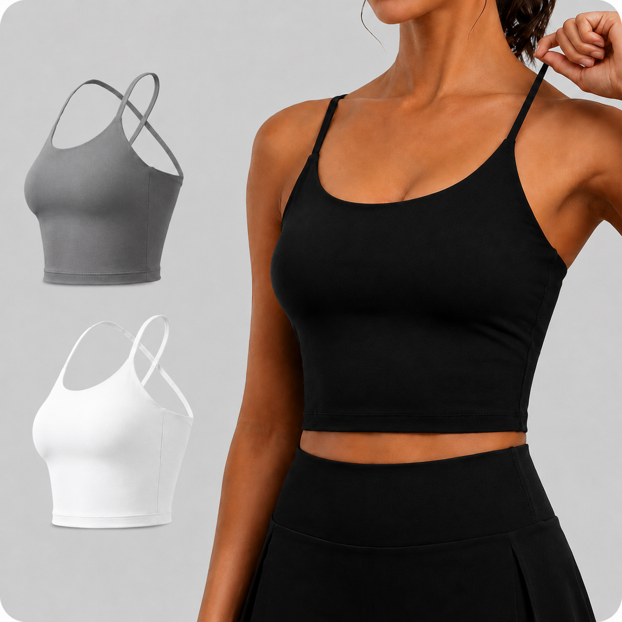 3-Pack Slim Buttery Soft Longline Sports Bra Tank Top - product image 16