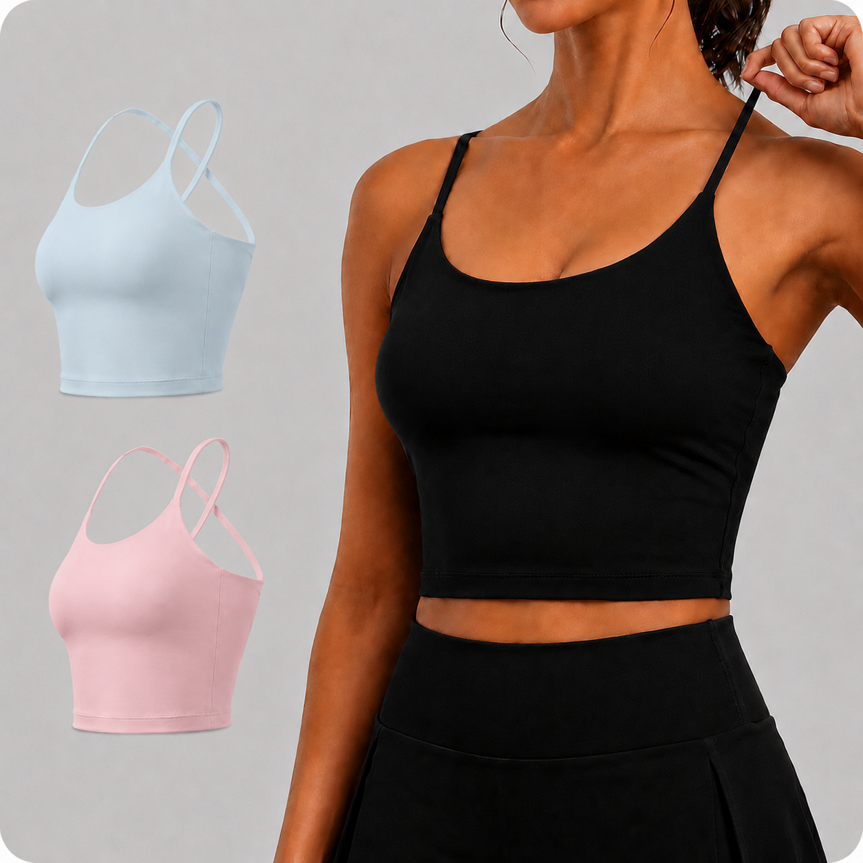 3-Pack Slim Buttery Soft Longline Sports Bra Tank Top - product image 19