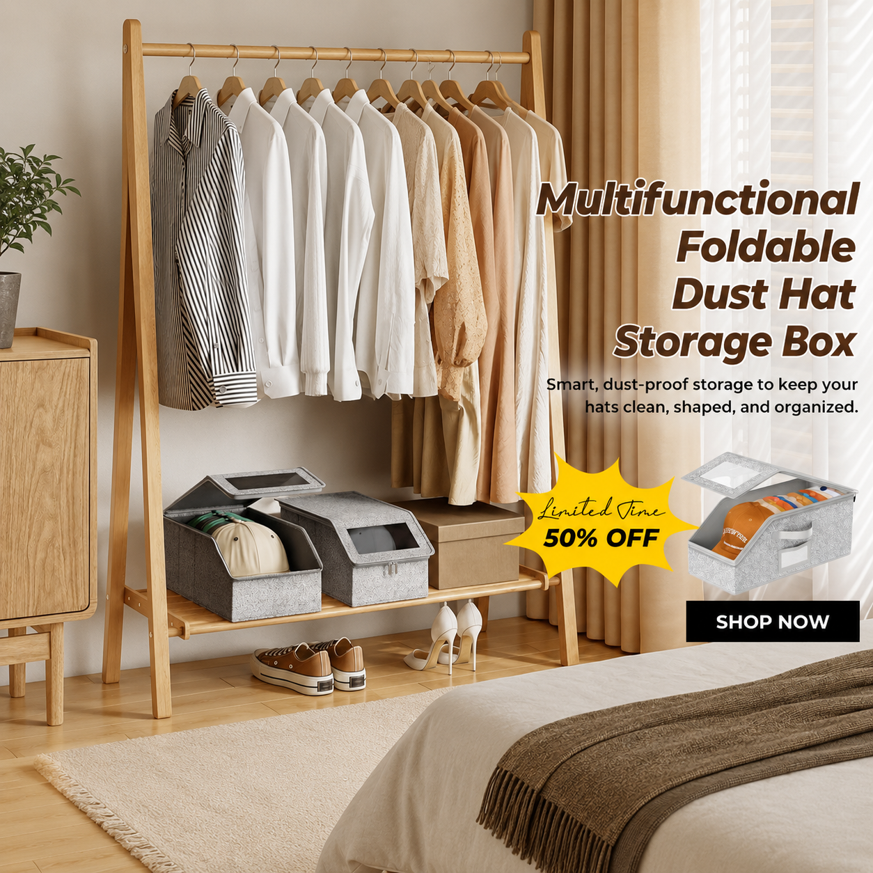 Foldable Hat Storage Organizer-50% OFF Today – Stop Crushing Your Favorite Hats