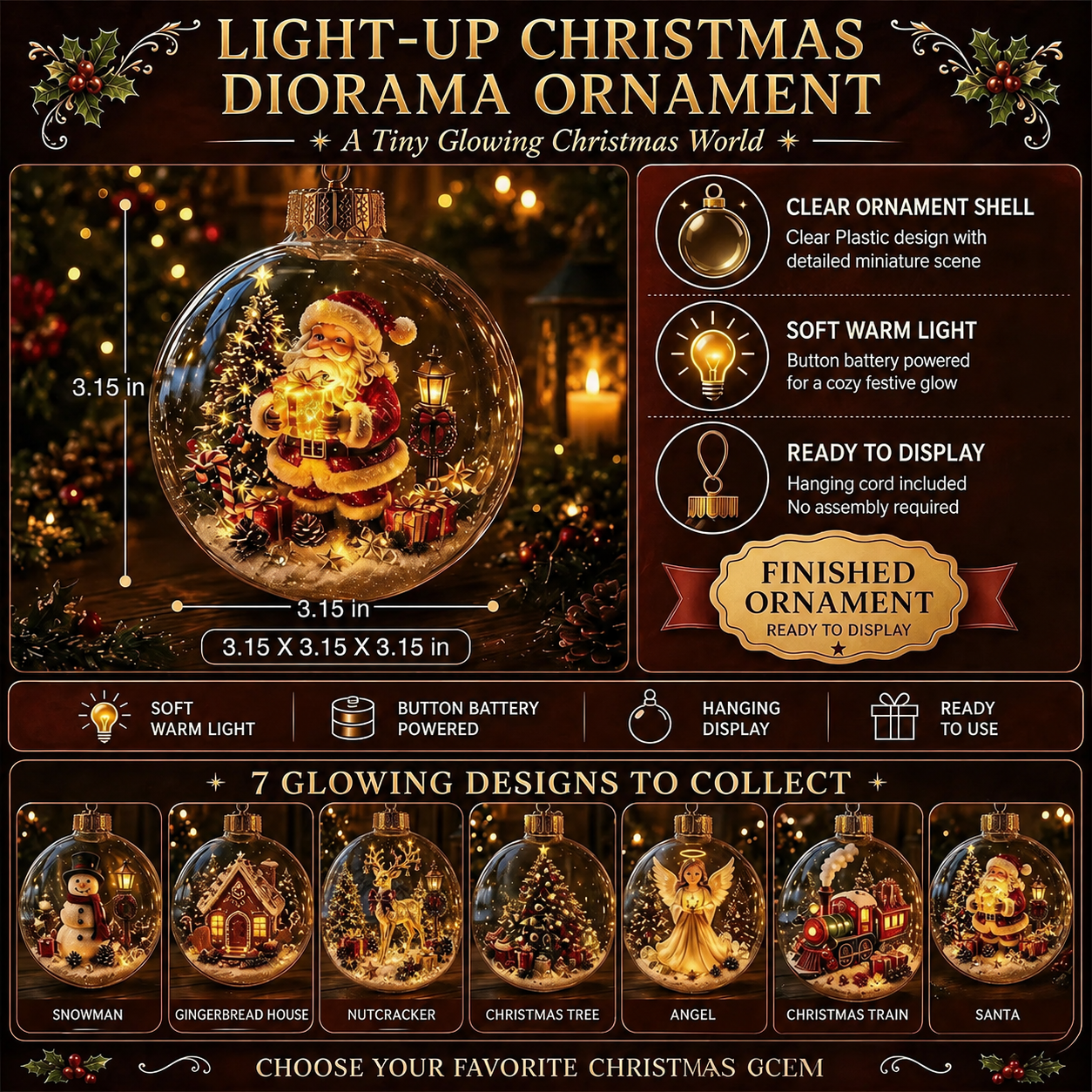 ✨Buy 3 Get 1 Free✨ - 🎄Glowing Christmas Ornament🎅