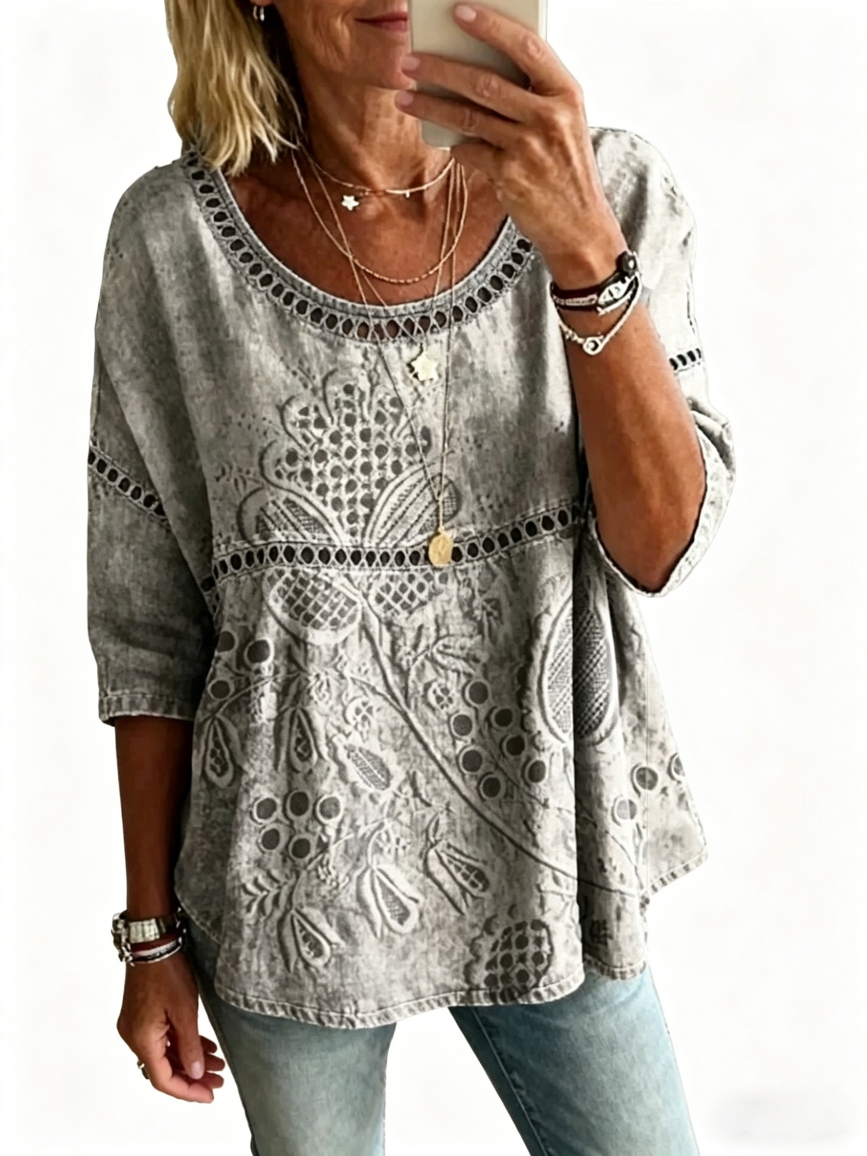 Women's Vintage Abstract Casual Loose Blouse Shirt - product image 20