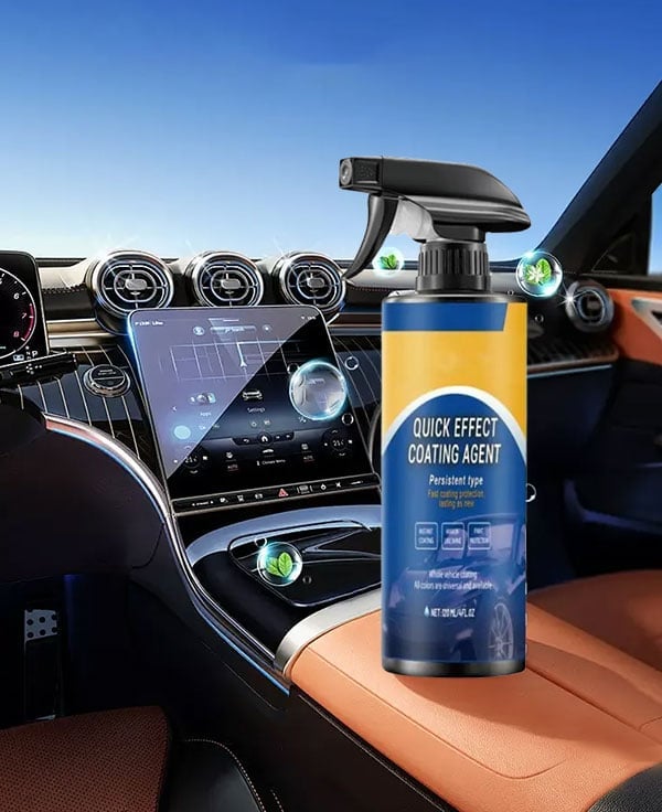 Car panel with visible surface marks before shine protection spray