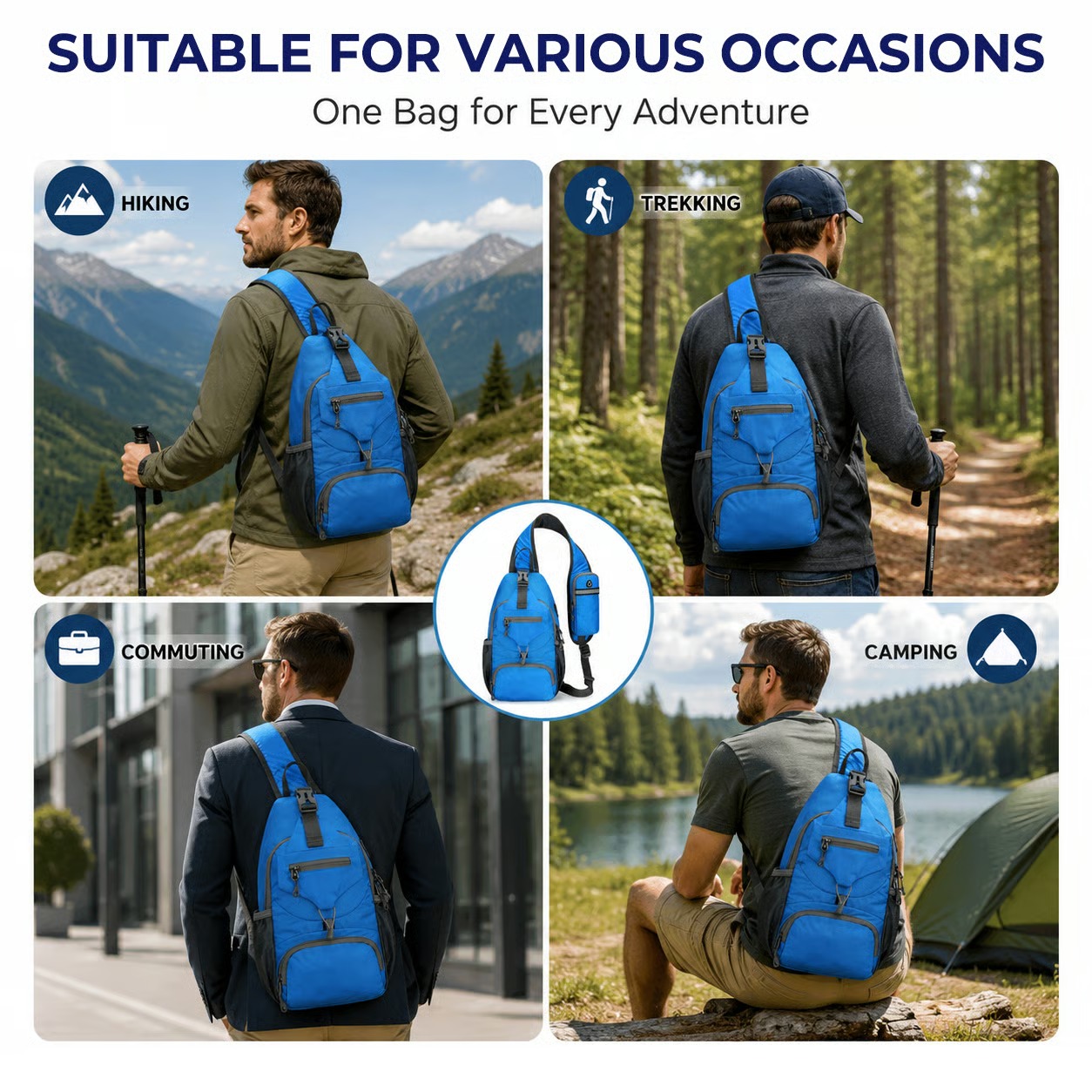 Packable Small Crossbody Sling Backpack