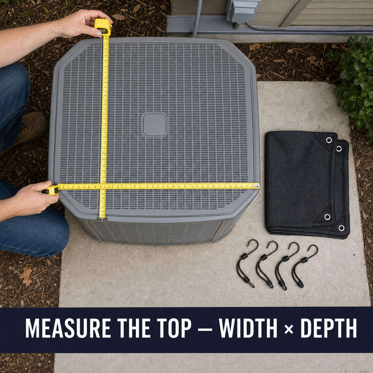 fit - Measuring condenser top width and depth before selecting a cover size